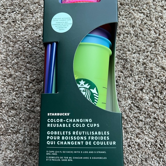 Starbucks Other - Brand new set of 5 24oz Starbucks color changing cups with lids and straws